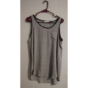 Ann Taylor Loft Womens Black and White Sleeveless Blouse Size Small